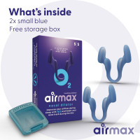 AIRMAX™ Nasal Dilator - Snoring aids for Men and Women - 4 Months Relief - 2 Pack - Small Blue